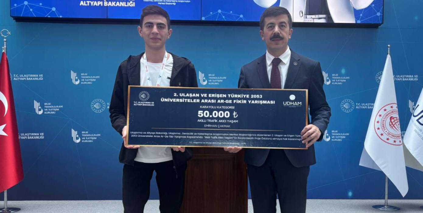 ÖĞRENCİMİZE ULAŞTIRMA VE ALTYAPI BAKANLIĞINDAN ÖDÜL