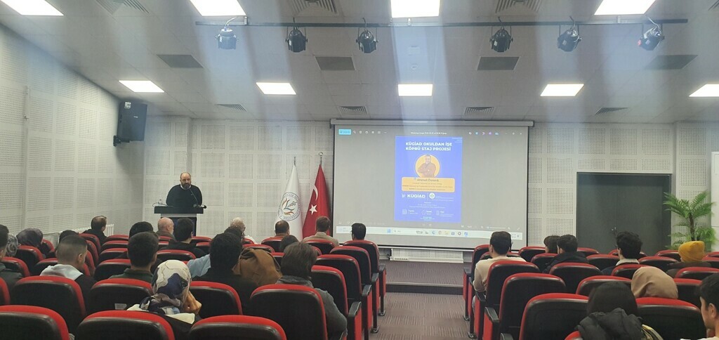 Üniversitemiz ve KÜGİAD İş Birliğiyle Hayata Geçirilen “ KÜGİAD Öğrenci Staj ve Web Platformu Geliştirme İş Birliği Protokolü“ Bilgilendirme Toplantısı Yapıldı. - 1