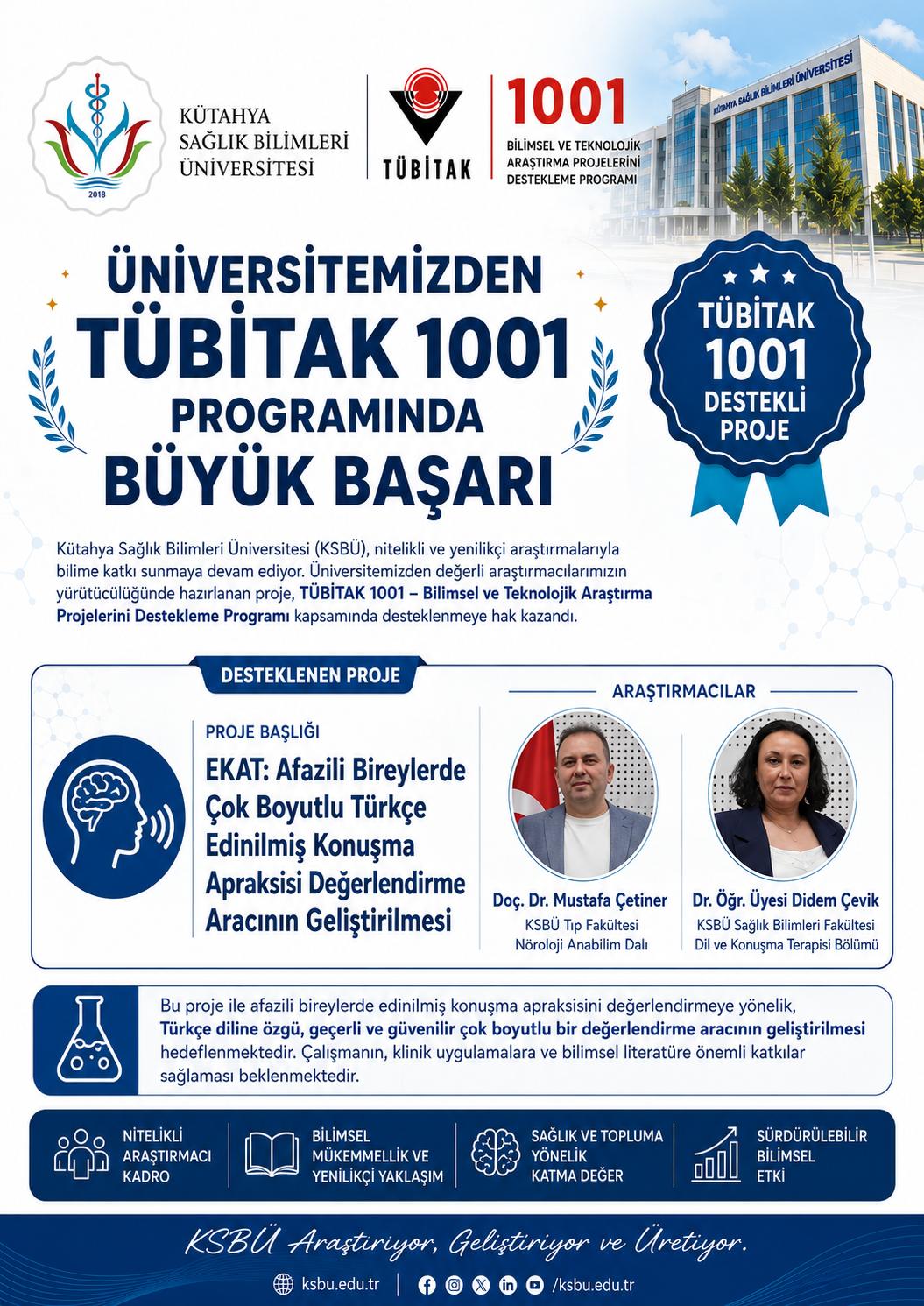 Tıp Fakültemizden TÜBİTAK 1001 Başarısı - 2