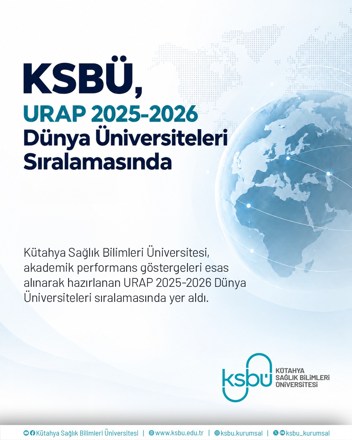 KSBÜ, URAP 2025-2026 DÜNYA ÜNİVERSİTELERİ SIRALAMASINDA YER ALDI